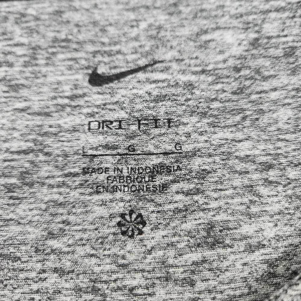Nike Running Shirt Mens L Gray Dri-FIT Short Sleeve Heathered Performance Tee - Picture 2 of 9